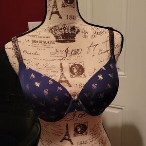Victoria's Secret Blue and Gold Full-Coverage Bra